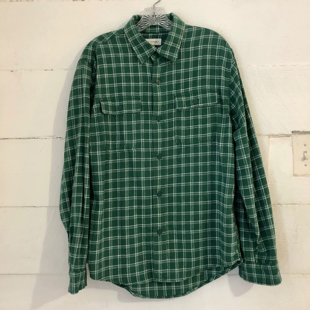 Organic Cotton Green Flannel Shirt, Free Assembly
